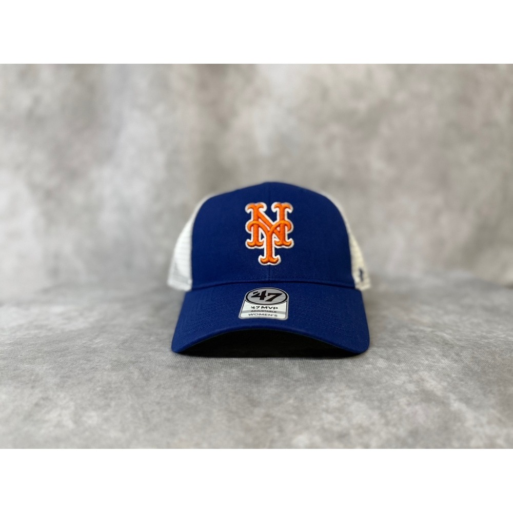 New w/ Tags Women's '47 Brand NYโ Mets MVP Hat Royal White Orange Adjustable